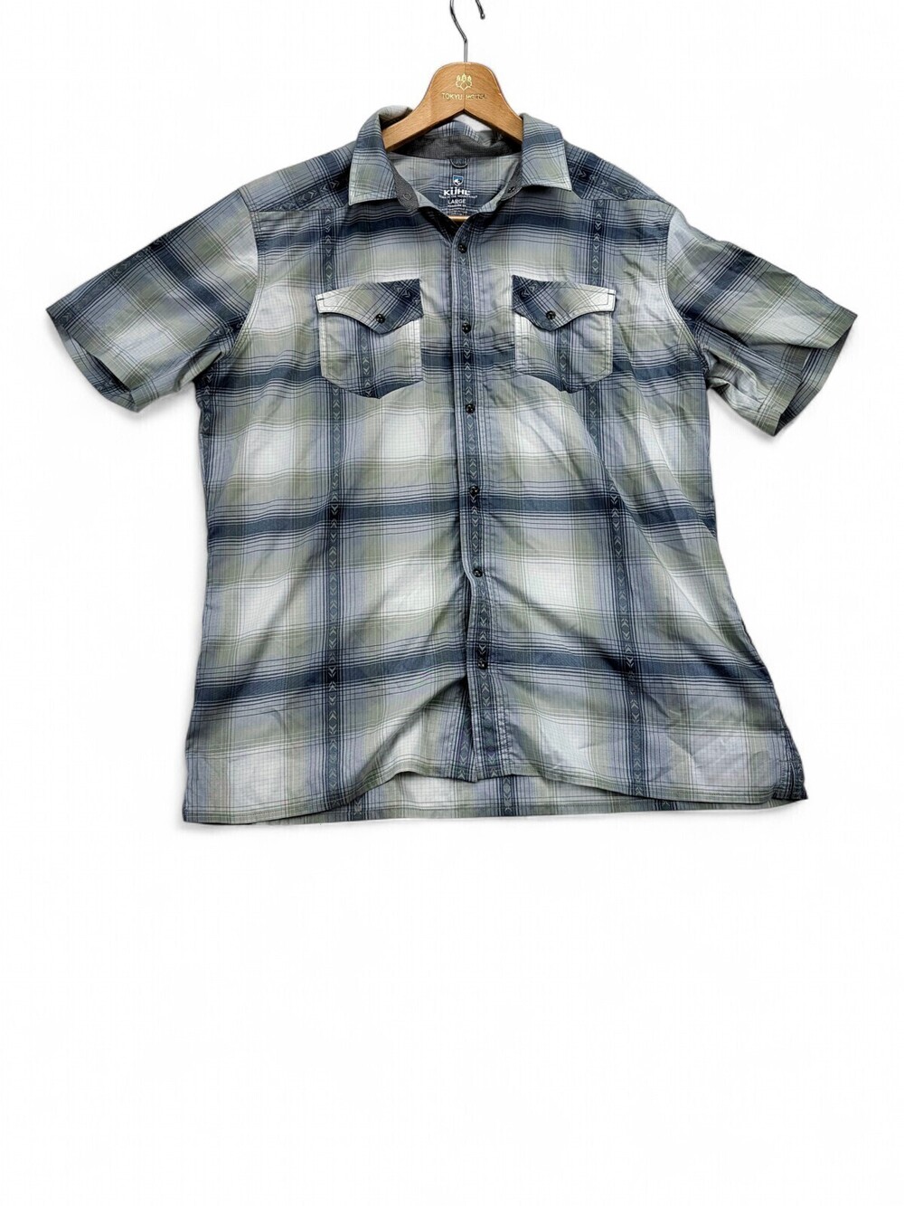 KUHL Men's L Short Sleeve Snap-Front Plaid Shirt